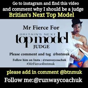 Instagram campaign Mr Fierce for BNTM judge