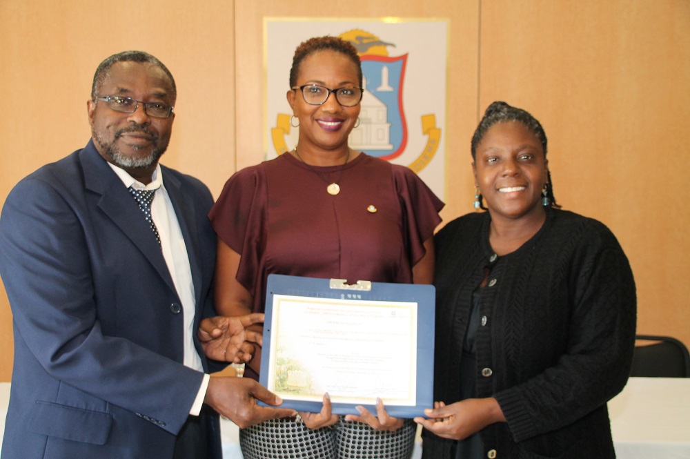 Minister Jacobs with Mr. Blijden and Ms. Henry – SG UNESCO