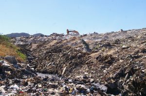 St. Maarten landfill dump on fire smoking
