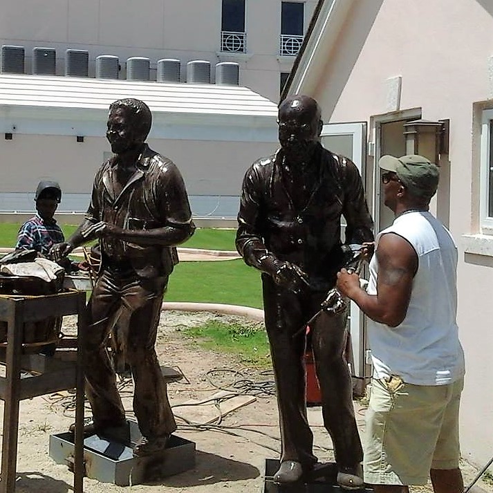 Sculptor Mike with statues