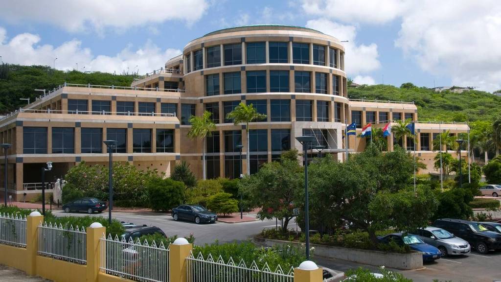 Central Bank building Curacao Scharloo