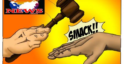 Smack on the hand with gavel
